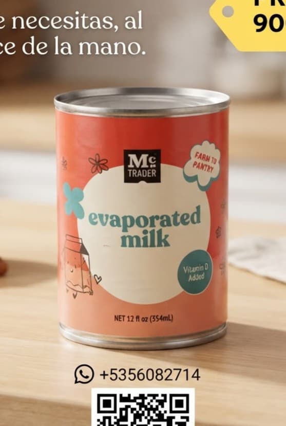 Leche evaporada Mc Trader 354 ml