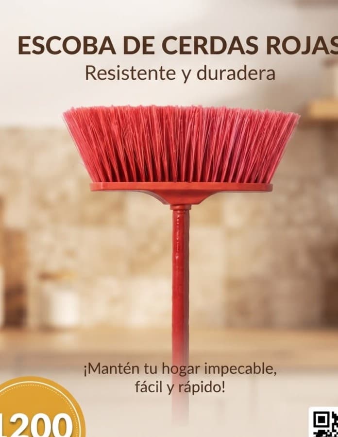 Escoba de cerdas rojas D'Kamino