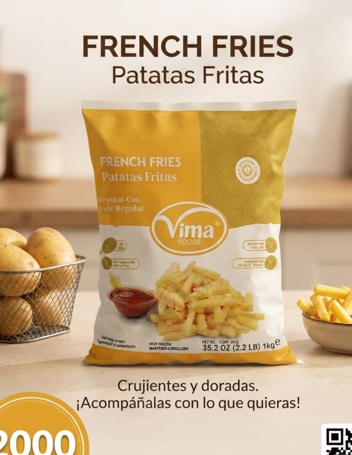 Papas fritas congeladas Vima Foods regular cut 1 kg