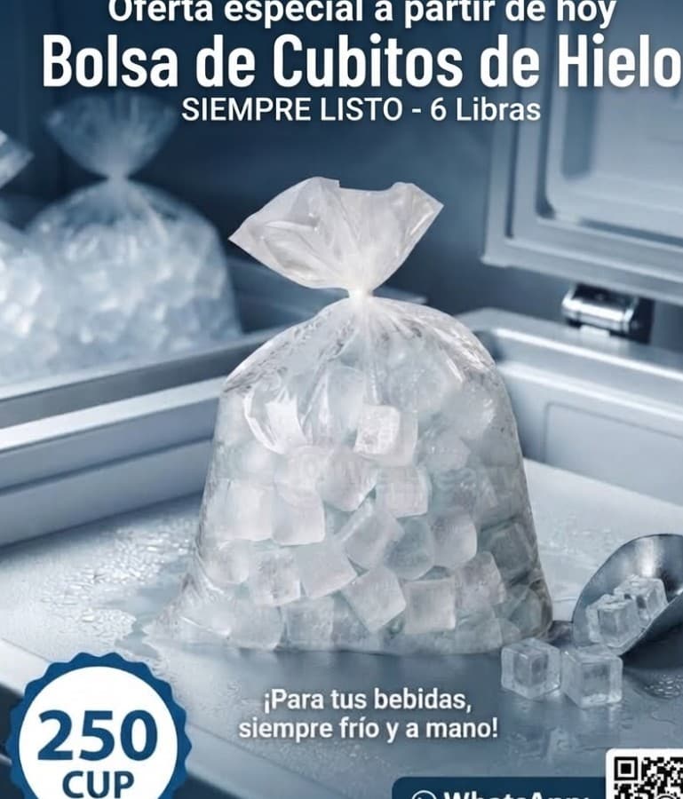 Bolsa de cubitos de hielo D'Kamino 6 lb