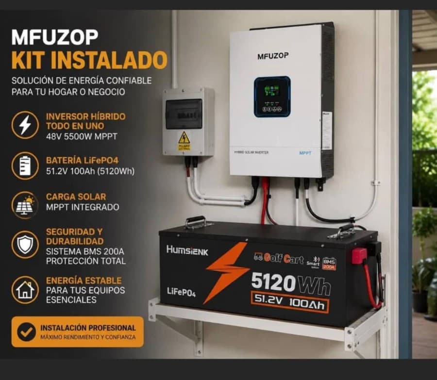 Kit fotovoltaico #6 Mfuzop 5 kW con batería LiFePO4 5 kWh