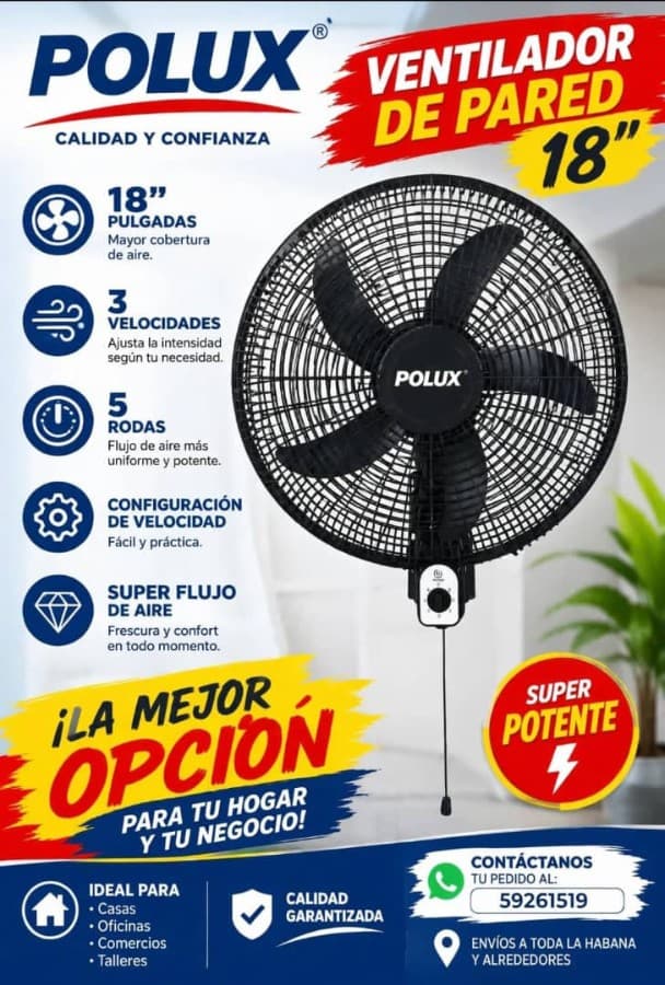 Ventilador de pared Polux 18"