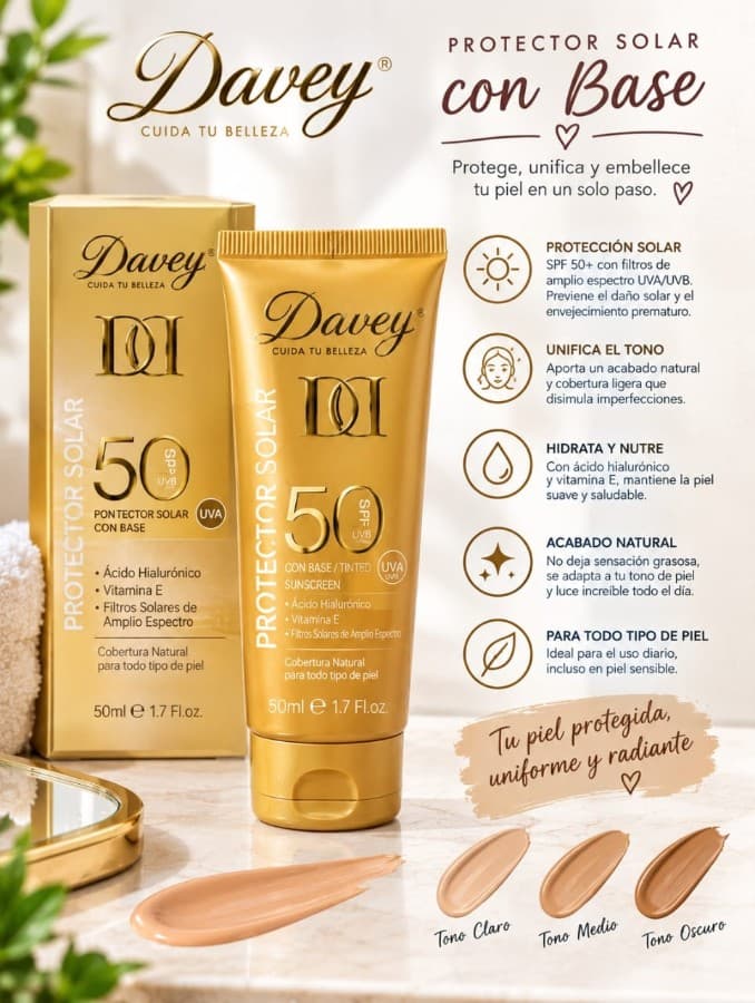 Protector solar con base Davey SPF 50+