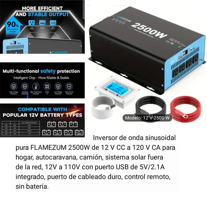 Inversor de 2500w reales y 4000w pico