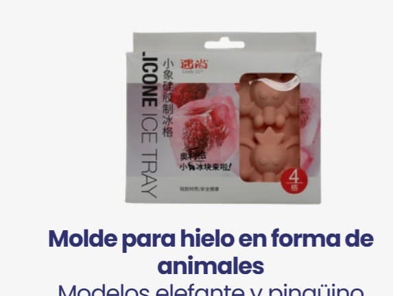 Molde para hielo en forma de animales